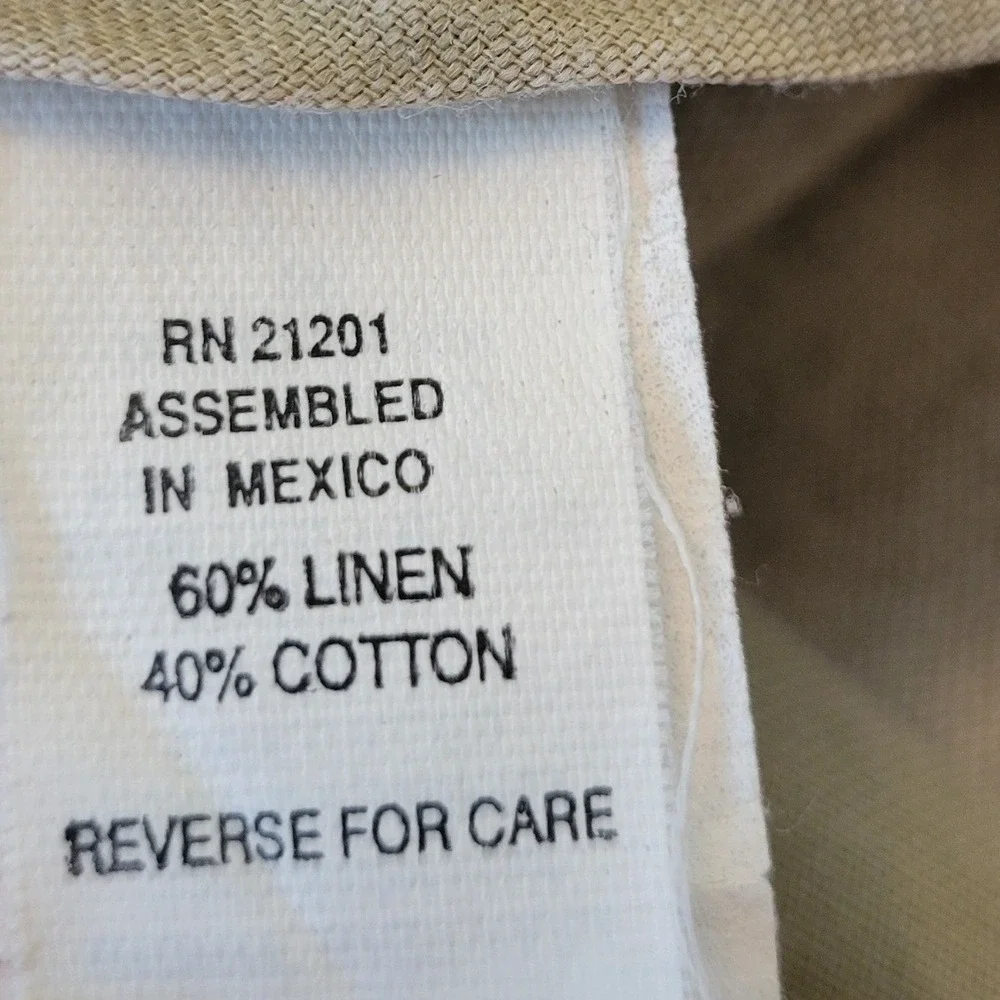 Savane 42x30 Pleated Linen Trousers Tan Cuffed‎ High Rise Summer Breathable